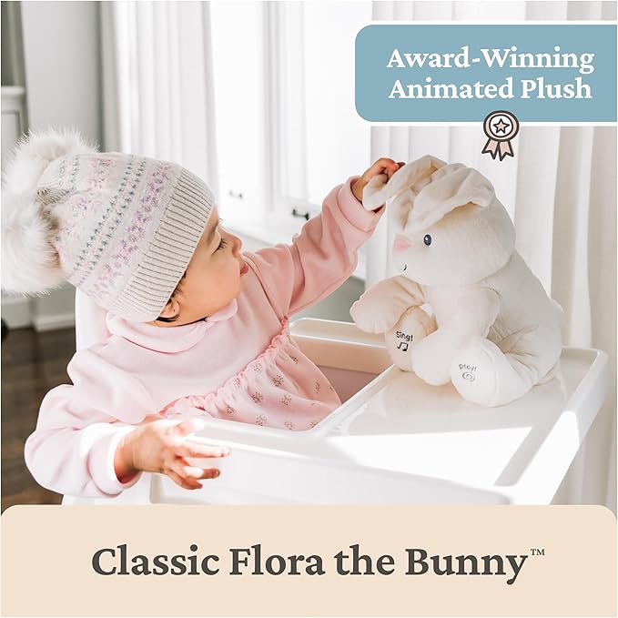 GUND Baby Peek-a-Boo Flora Bunny Plush, Bunny Rabbit Stuffed Animal, Baby Toy for Ages 0 and Up, Cream, 7" (Batteries Not Required)