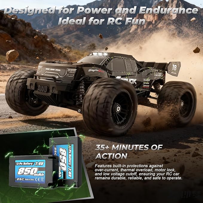 HAIBOXING 1:18 RC Car 18872 New Model RC Truck 4X4 Off-Road, 2.4GHz Remote Control Truck 36km/h Speed Splash Waterproof Electronics, Dual Li-Po Batteries Pre-installed and Spare in Box 35 Mins Runtime