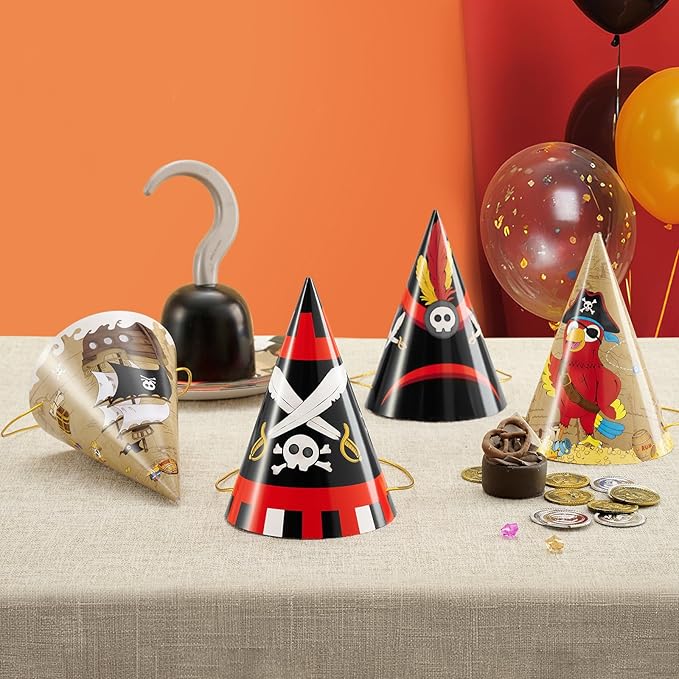 WERNNSAI Birthday Party Hats - 12 Pcs Birthday Party Supplies Cone Hat Headbands Colorful Paper Party Hats for Kids
