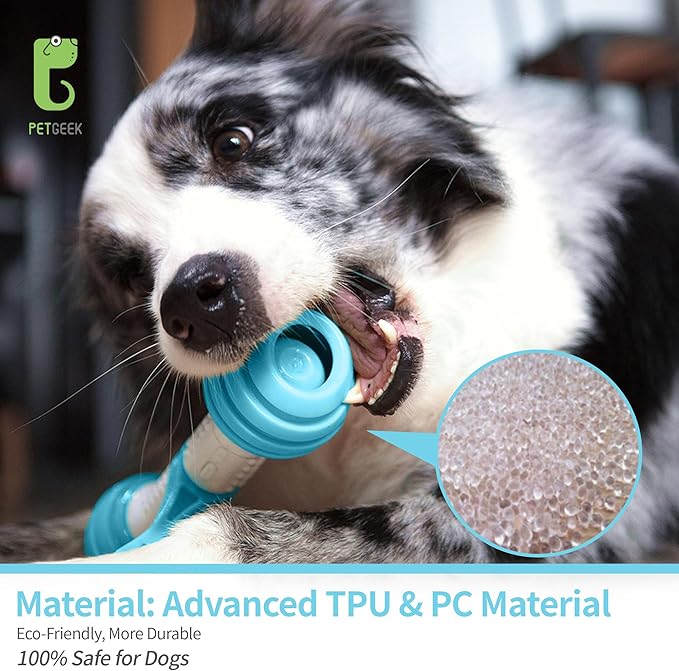 PETGEEK Interactive Dog Bone Toy, Automatic Dog Chase Toy, Electronic Pet Toys for Medium/Large Dog Boredom, USB Rechargeable Safe Material, Blue Color