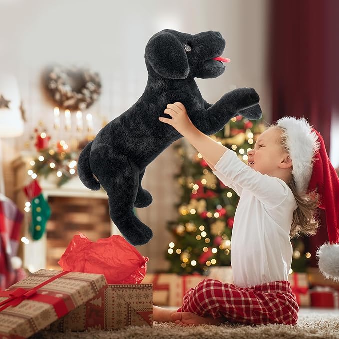 LotFancy Dog Stuffed Animal, 26 inch Black Lab Plush Dog, Realistic Stuffed Dog, Puppy Plush Toy for Kids