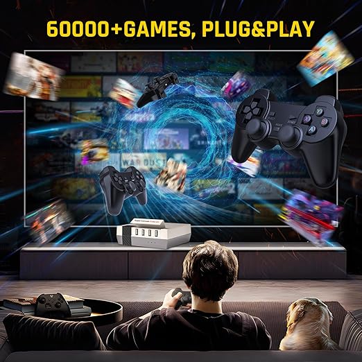 Kinhank Super Console Cube X3 Built-in 65,000+ Games,Retro Video Game Console Compatible with 60+ Classic Emulators,EmuELEC 4.5 Game System+Android TV 9.0,S905X3 Chip,8K Output,Up to 5 Players