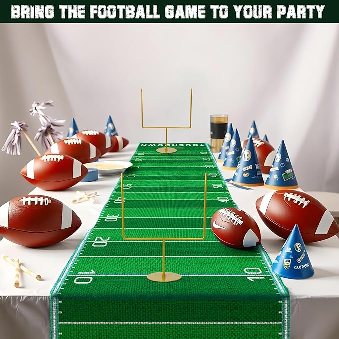 3 PCS Metal Football Goal Post Decoration Football Table Decor Football Field Goal Post Decoration Football Table Decorations for Football Theme Birthday Party Supplies