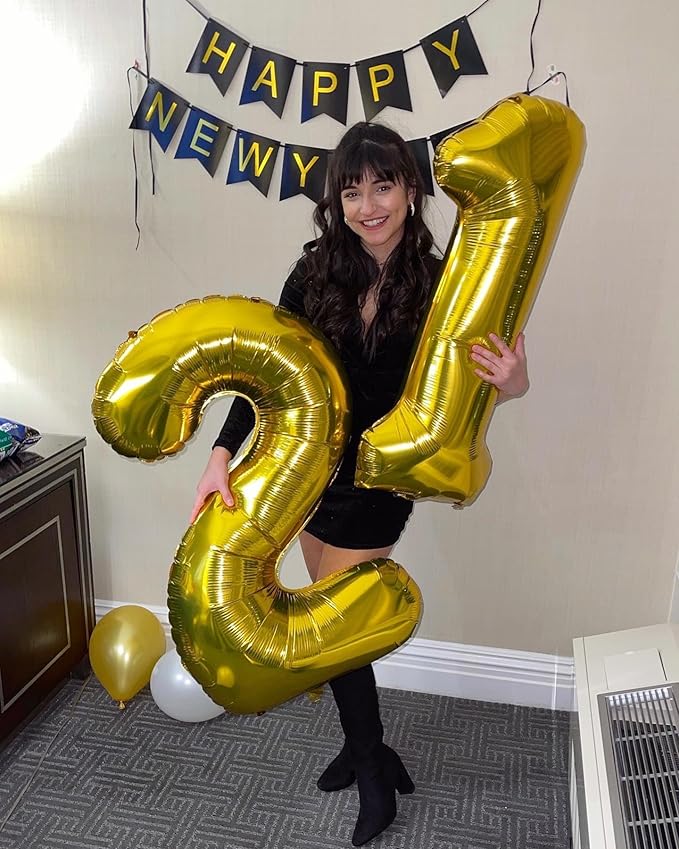 Gold Number 13 Balloon 40 Inch, 13th Birthday Party Decorations for Children, Giant 13 Foil Balloon for Party Supplies