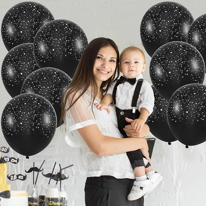 Deekin 40 Pcs 12 Inch Metallic Galaxy Theme Balloons Latex Outer Space Planet Balloons Space Astronaut Theme Birthday Party Decorations Supplies for Teens and Adult