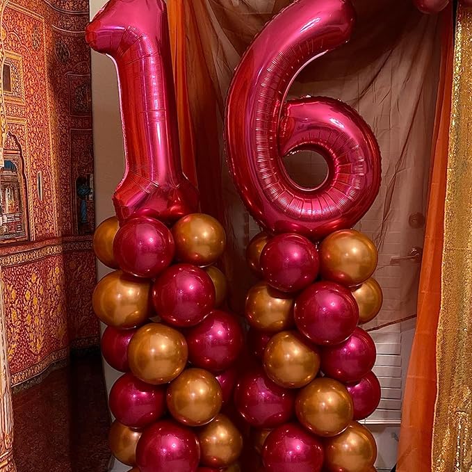 Chrome Orange Balloons, 50 PCS 10 Inch Double Stuffed Metallic Orange Balloons, Shiny Thick Chrome Metallic Balloon Latex Helium Balloon for Birthday Wedding Party Decoration Supplies