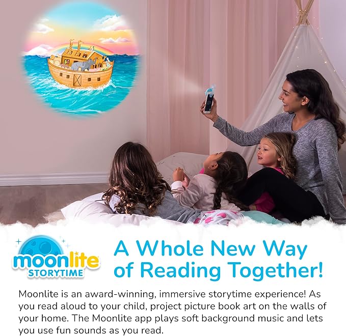 Moonlite Storytime - Conversations on The Ark - A Magical Read - Projector Sold Separately - Digital Bible Stories for Kids with Fun Sound FX - Learning Gifts for Kids Ages 12 Months & Up