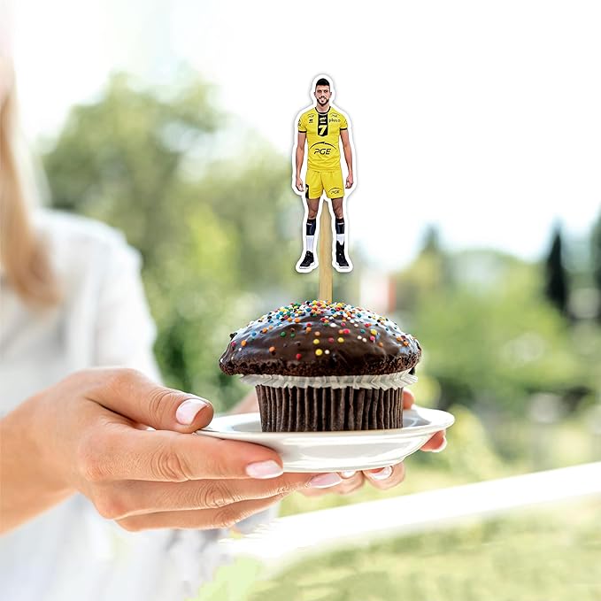 Volleyball Cupcake Topper – Sports Theme Cupcake Topper for Birthday Celebrations and Team Parties, Volleyball Inspired Decorative Cake Topper for Dessert Tables.