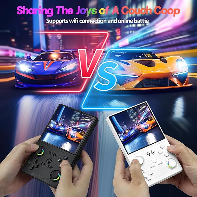 XF40V Retro Handheld Game Console, Retro Gaming Console 4.0'' IPS Screen Linux System Built-in 64G TF Card, Open Source Linux System, Preloaded 20000+ Classic Games, Portable Video Gaming (Black-64G)