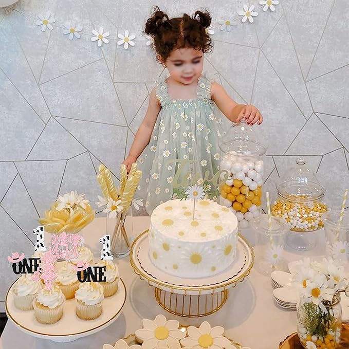 24 PCS Cowgirl 1st Birthday Cupcake Toppers Glitter My 1st Rodeo First Birthday Hat Cowgirl One Cupcake Picks for Western Theme Baby Shower Kids Girls 1st Birthday Party Cake Decorations Supplies