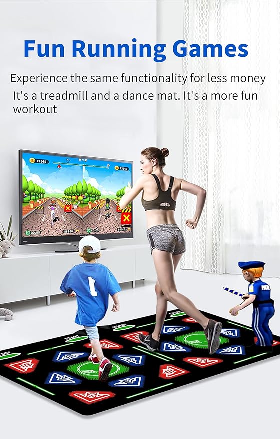 HDMI Musical Dance Mat for Kids & Family, 64GB Memory Card, 1000 Games, 885 Songs & 81 MTVs, Exercise Pad with Dance, Yoga, Running, Aerobics & Puzzle Modes, Soft Flannel Material