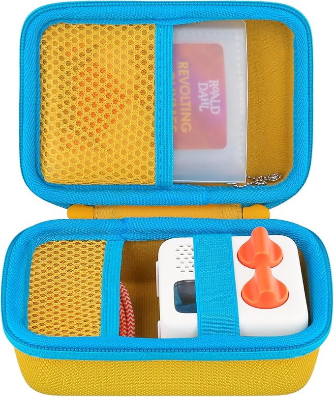 co2CREA Hard Case Compatible with Yoto Mini Kids Audio Music Player Children Speaker Plays Audiobook Cards Radio and Card Case Hold up to Yoto 36 Cards, Yellow Case,(Case for Yoto Mini)