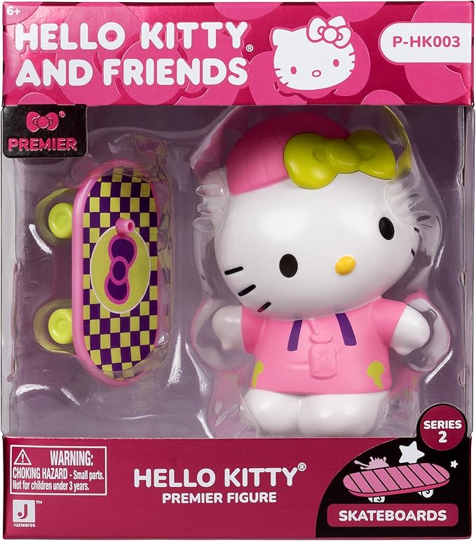 Jazwares Hello Kitty® and Friends - 4” Hello Kitty Premier Figure with a Skateboard - Series 2 - Officially Licensed Sanrio Product from Ages 6+