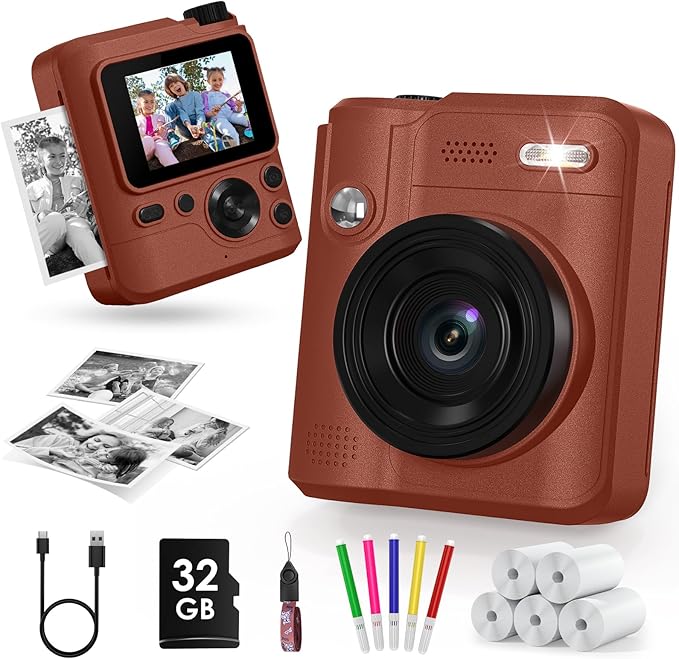 Kids Camera Gifts for Girls Boys - Christmas Birthday Xmas Gift for Girl Boy Age 3 4 5 6 7 8 9 10 11 12 Year Old - Instant Print Digital Toys Ages 3-5 6-8 8-12 Years Olds - Toddler Learning Kid Toy