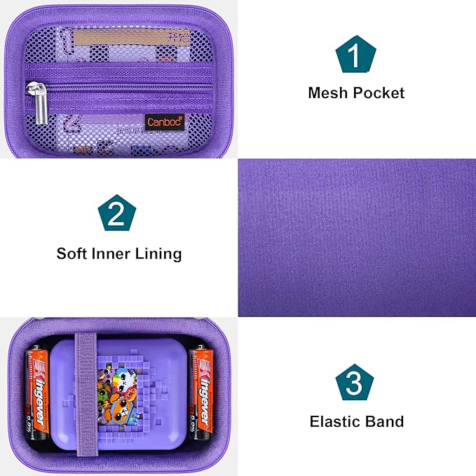 Canboc Hard Carrying Case for Bitzee Disney/Bitzee Magicals/Bitzee Interactive Toy Digital Pet, Virtual Electronic Pets Kids Toys Storage Bag, Purple+Purple (Case Only)