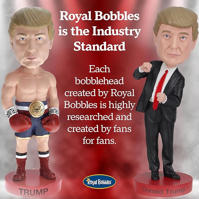 Royal Bobbles Donald Trump, 45th President of The United States – 8 Inches Tall – Collectible Bobblehead Statue