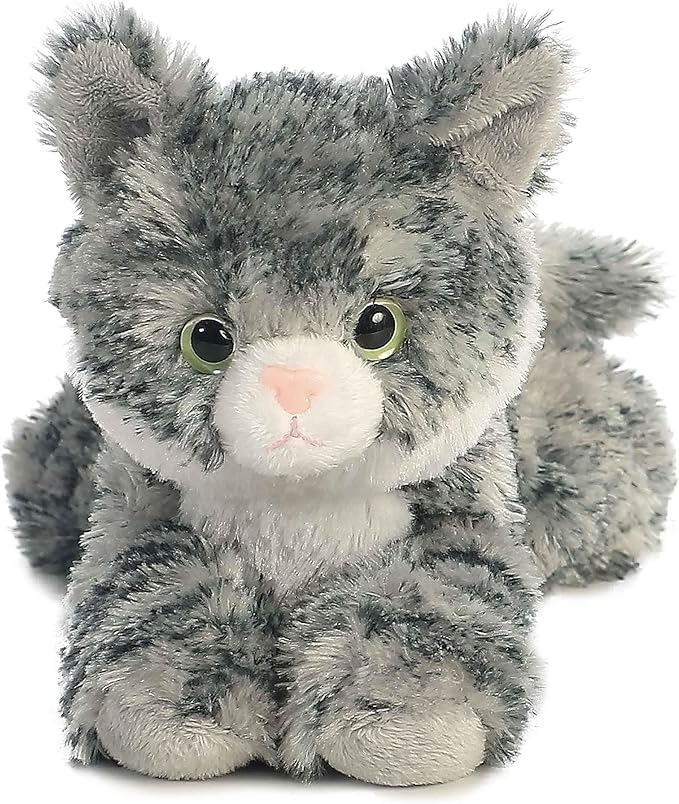 Aurora® Adorable Mini Flopsie™ Lily™ Stuffed Animal - Playful Ease - Timeless Companions - Gray 8 Inches