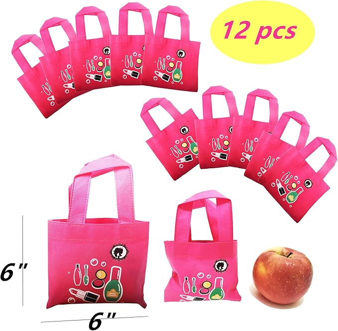 Spa Party Favors for Girls Multiple Spa Party Supplies (12 Tote Bags, 12 MINI Emery Boards,12 Colored Hair Clip Braids, 24 Toe Separators, 12 Body Jewels, 12 Unicorn Nail Decal Sets) with 1 or More