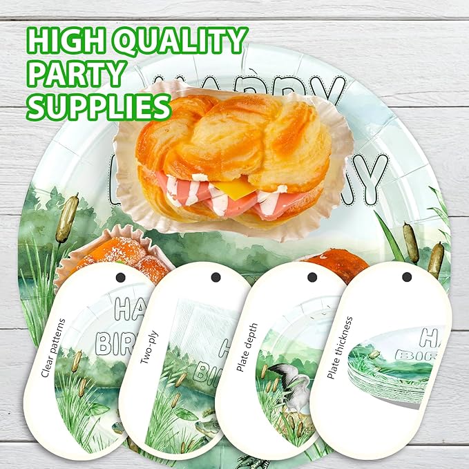 96Pcs Alligator Birthday Decorations Reptile Crocodile Alligator Plates and Napkins Watercolor Crocodile Birthday Decorations Favors for Kids Boys Reptile Bday Baby Shower Party Supplies Serves 24