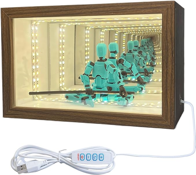 Acrylic Display Case for Collectibles – Lighted Infinity Mirror Mini & Action Figure Cabinet