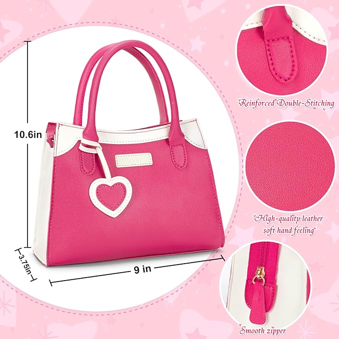 Officygnet Play Purse for Little Girl, Pretend Princess Play Girls Toys for 3 4 5 6 7 8 Year Old, Toddler Purse with Accessories, Kids Toy Purse Birthday for Girls Ages 3-5 4-5 6-8