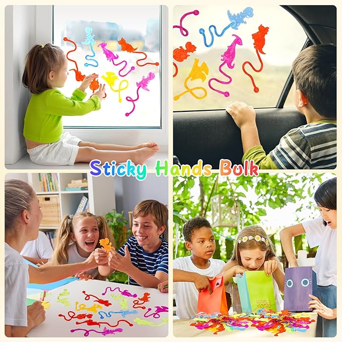 30 PCS Sticky Hands Bulk Dinosaur Party Favors for Kids 4-8,8-12 Year Stretchy Sticky Hand Feet Goodie Bags Stuffers for Kids Small Mini Classroom Prizes End of Year Student Gifts Birthday Trinkets