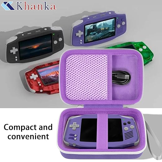 khanka Hard Travel Case Replacement for Anbernic RG34XX Handheld Game Console,Case Only. (Purple)