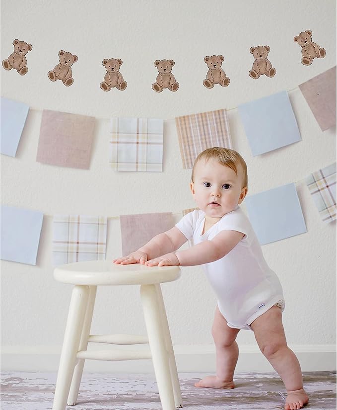 Cute Baby Bear Banner, Wall Decor Flag Photo Props Baby Shower Party Decor Wall Hangings for Bedroom, Nursery, Play Room, Dorm Room, Baby Shower Gender Reveal Party Supplies