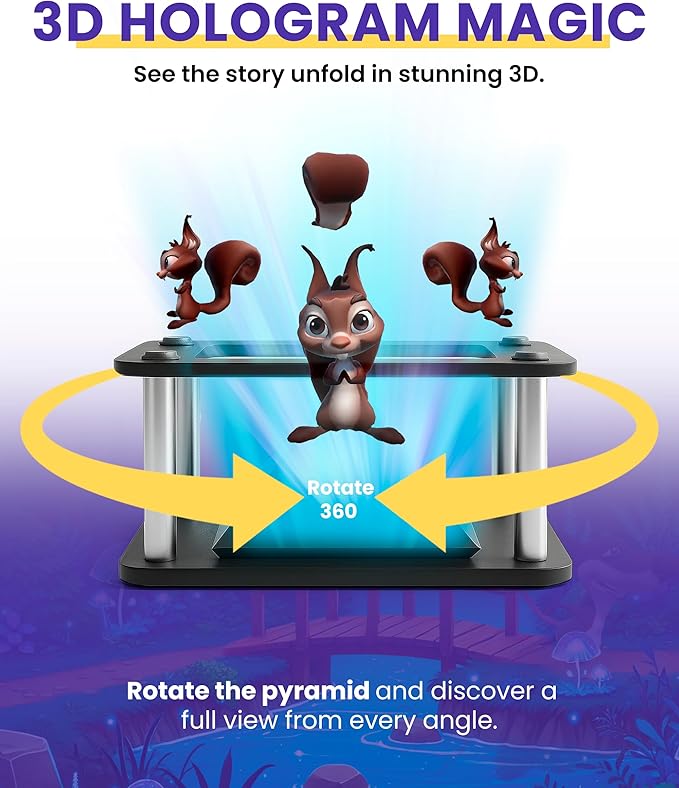 Heromask Tales: 3D Stories in 5 Languages | Gift Ages 4-10 | Innovative Educational Hologram Pyramid | Narrated by Native Storytellers in Multiple Languages to Develop Kids' Emotional Intelligence