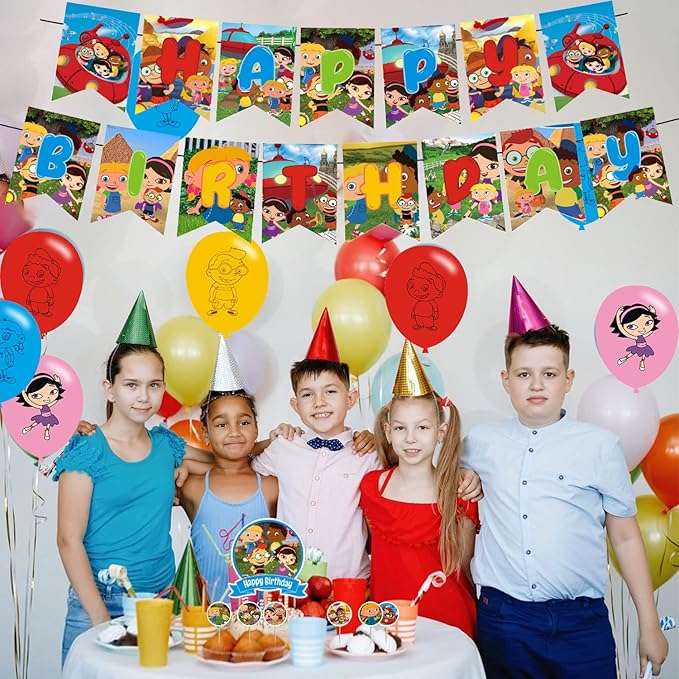 Little Einsteins Birthday Party Decorations, Caroon Little Einsteins Party Supplies with Banner, Cake Topper, Cupcake Toppers, Balloons for Fans Birthday Party Favors
