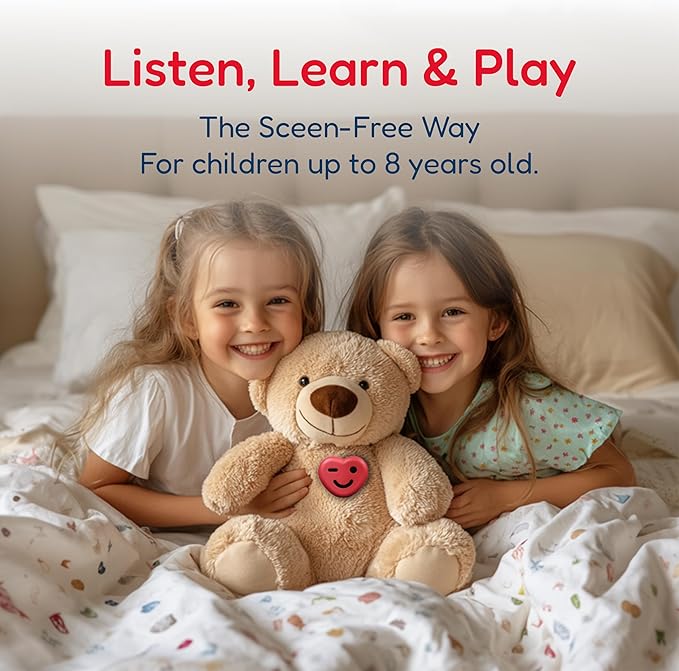 ToyPal – AI Storytelling & Music Player for Kids | Bluetooth Soft Toy Attachment | 500+ Free Personalized Audio Stories | Portable, Screen-Free Speaker | Kids Bedtime & Learning Companion