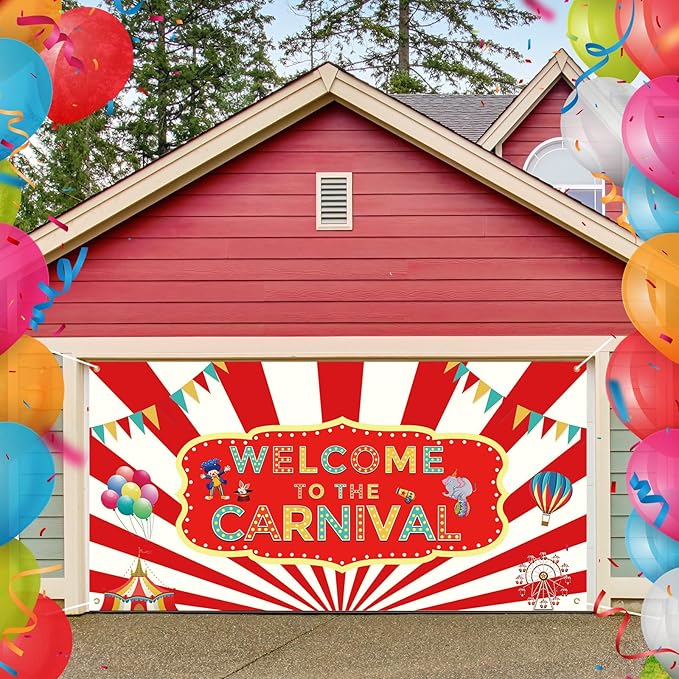 Welcome to the Carnival Banner Carnival Decorations Circus Party Supplies Backdrop for Circus Theme Party Decorations Birthday, 71 x 35 Inch