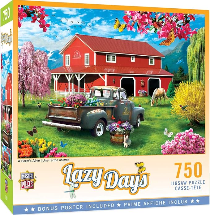 MasterPieces 750 Piece Jigsaw Puzzle for Adults, Family, Or Youth - A Farm's Alive - 18"x24"