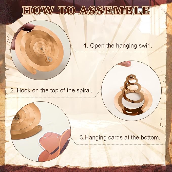 Faccito 51 Pcs Western Party Decorations Western Boots Hanging Swirls for West Cowboy Themed Baby Shower Birthday Party Ceiling Decor Supplies