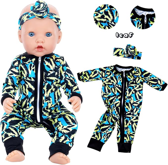 Unicorn Element 5 Sets 14-18 Inch Baby Doll Clothes and Headbands for 17 Inch Dolls 10-Piece Set Including Casual Outfits and Accessories Perfect for 15-18 Inch Dolls (Doll NOT Included)