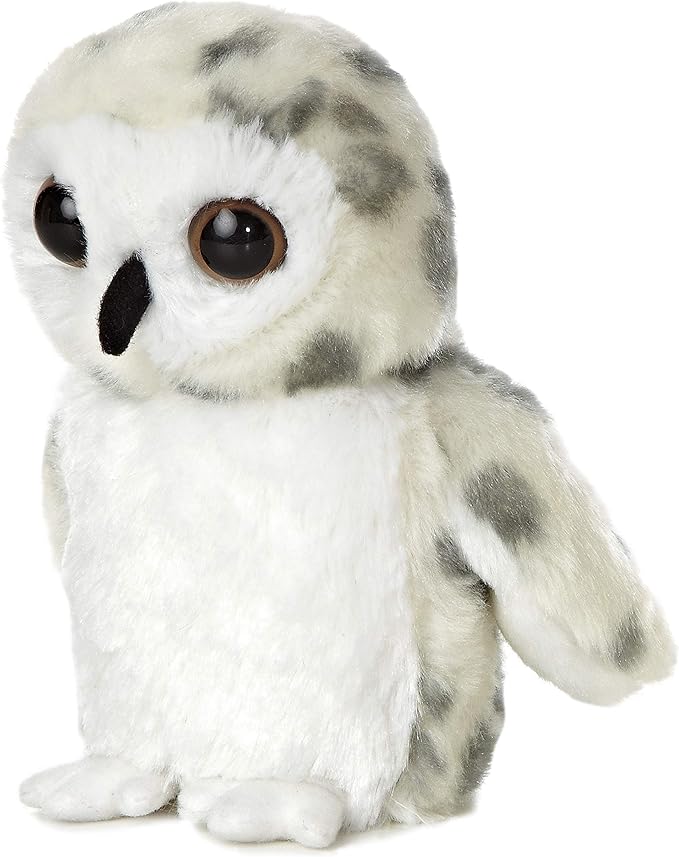 Aurora® Adorable Mini Flopsie™ Snowy Owl Stuffed Animal - Mini Companions Ready for Playful Adventures - for Kids All Ages, Toddlers, Adults, and Families - White 7 Inches