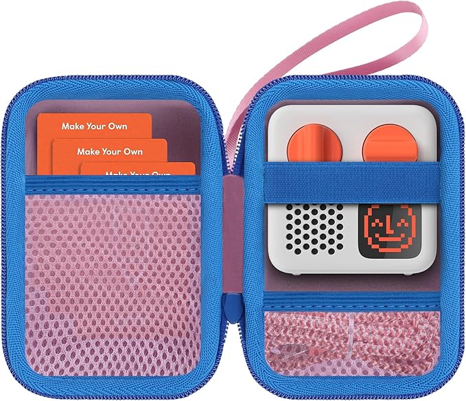 Hard Case Compatible with Yoto Mini Kids Audio Music Player Children Speaker Plays Audiobook Cards Radio (Pink+ Sky Blue Case, for Yoto Mini)