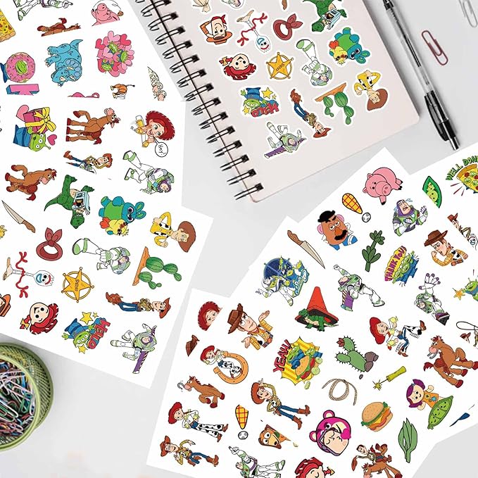 Toy Inspired Stickers, Scrapbooking, 32 Different Sheets, Teacher Reward Stickers Prizes, Toy Inspired Themed Birthday Party Favors Supplies,Recommended Age 18 (Style A)