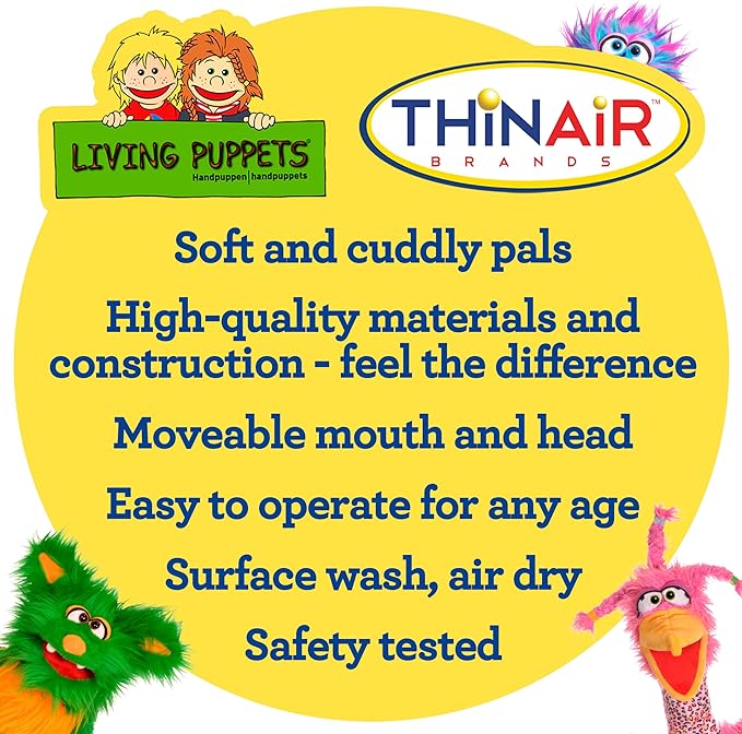 Living Puppets - Lexi The 19-Inch Dog, Plush Hand Puppet for Boys and Girls, Puppy