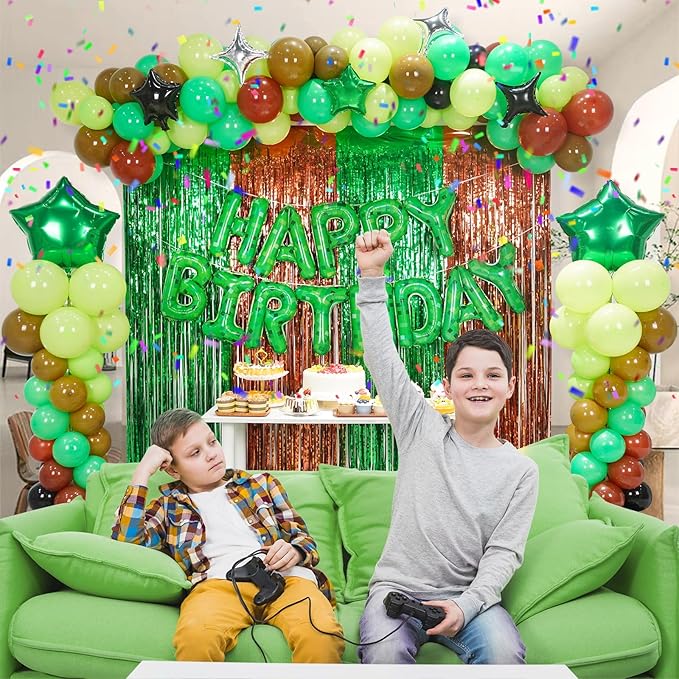 Fineclutter Balloons Column Kit Set 2 Tower Stand, Birthday Party Decoration TNT Pixel Theme Balloon 150PCS