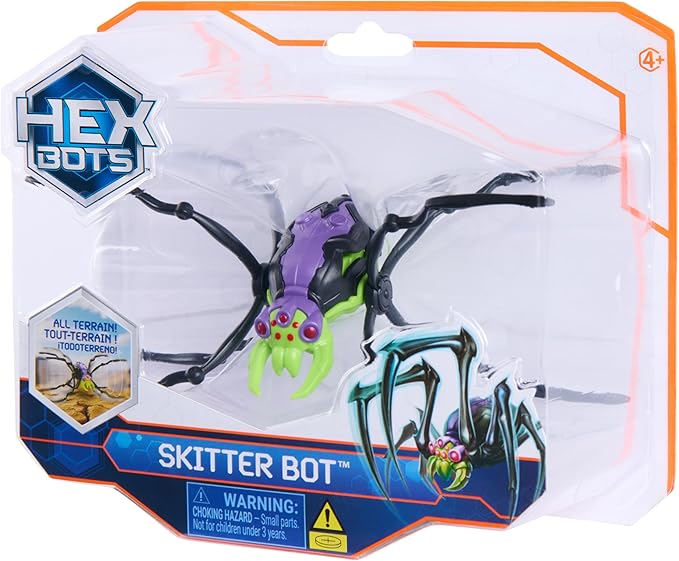 HEX Bots Skitter Bot Spider, Robotic Kids Toys with Insect-Like Movement for Indoor/Outdoor Play, Robot Toys for Boys & Girls Ages 4 & Up, Green