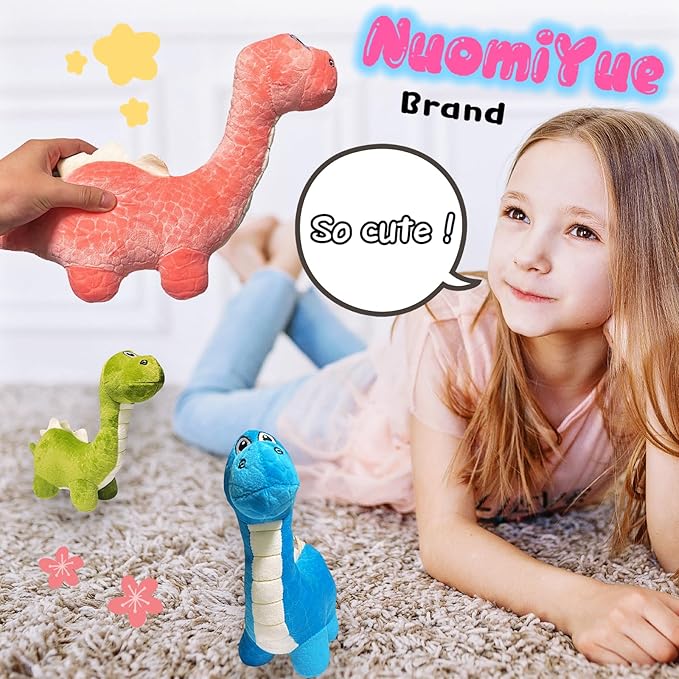 Green Dinosaur Plush Toys for Kids, 12'' Brachiosaurus Stuffed Animal, Cute Plushies for Boys and Girls, Dinosaur Stuffed Animal Plush Toys for Classroom Prizes, Party Favors, Birthday Gifts