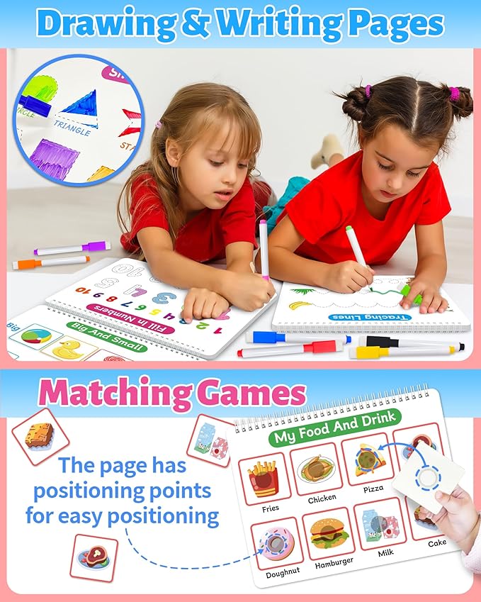 Benresive Montessori Preschool Busy Book for Toddlers 3-5, Preschool Learning Activities, Educational Toys Gifts Ages 3 and Up, Autism Sensory Travel Toys Easter Basket Stuffers for Toddlers