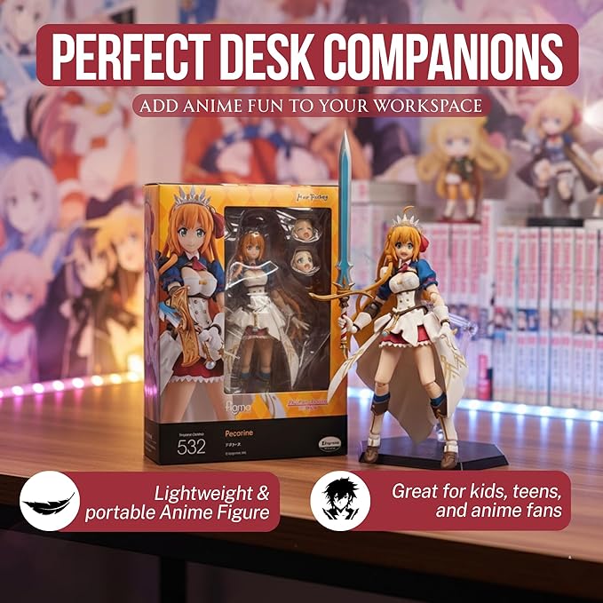 AURUS Peccorine Figma Action Figure 6-Inch Anime Collectible with Interchangeable Face Plates, Multicolor