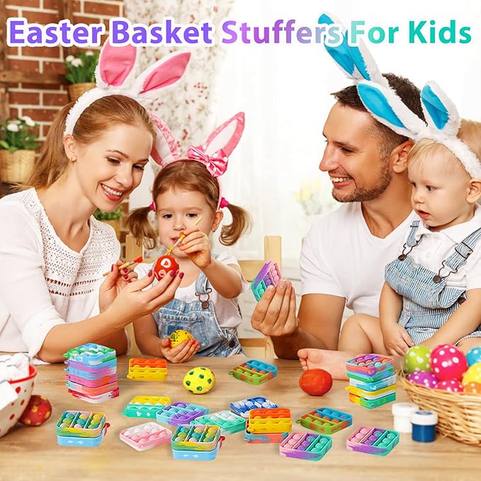 Pop Fidget Toys Bulk Its Party Favors for Kids 4-8 8-12 30 Pack Mini Pop Keychain It Easter Basket Stuffers Egg Fillers Small Fidgets for Classroom Prizes Student Gifts Birthday Goodie Bag Stuffers