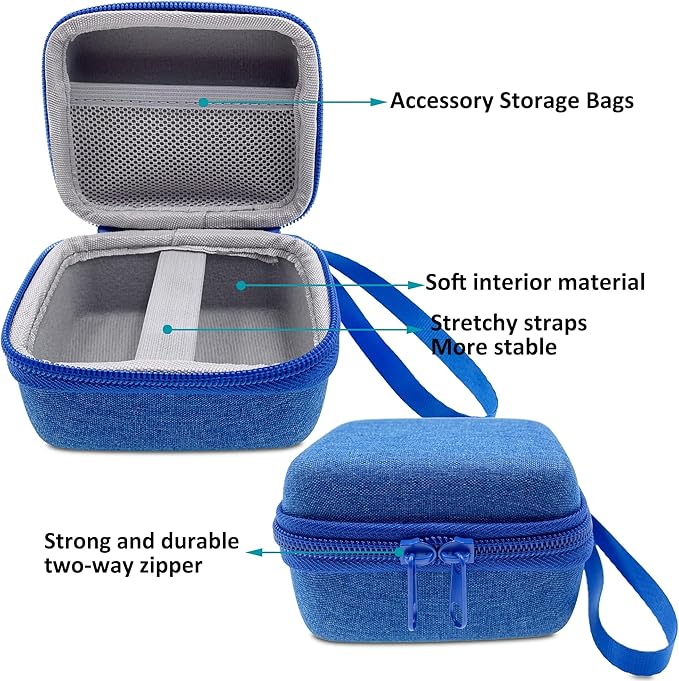Hard Carrying Case and Silicone Skin Cover for Bitzee Interactive Toy Digital Pet with 15 Animals Virtual Electronic Pets, Compatible Accessories for Bitzee 3D Interactive Toy Electronic Pets (Blue)