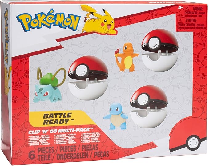 Pokemon Clip ‘N’ Go Multipack - Includes Three 2-Inch Battle Figures and Three Poké Ball Accessories