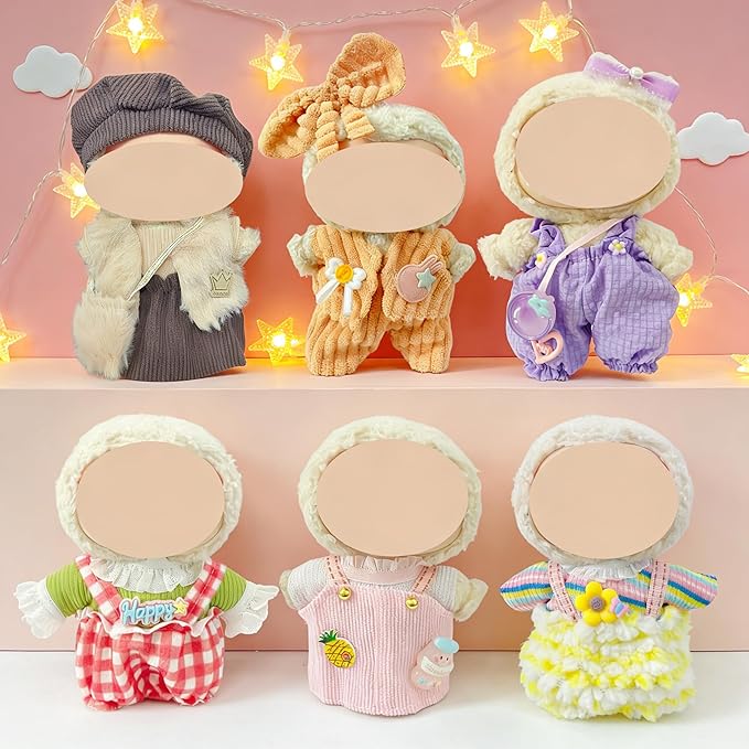 Clothes for Doll, 6 Pack Doll Outfits for 17cm Doll, Perfect for Play and Display, Accessories for Doll's Collectors, (No Dolls) (Set 3)