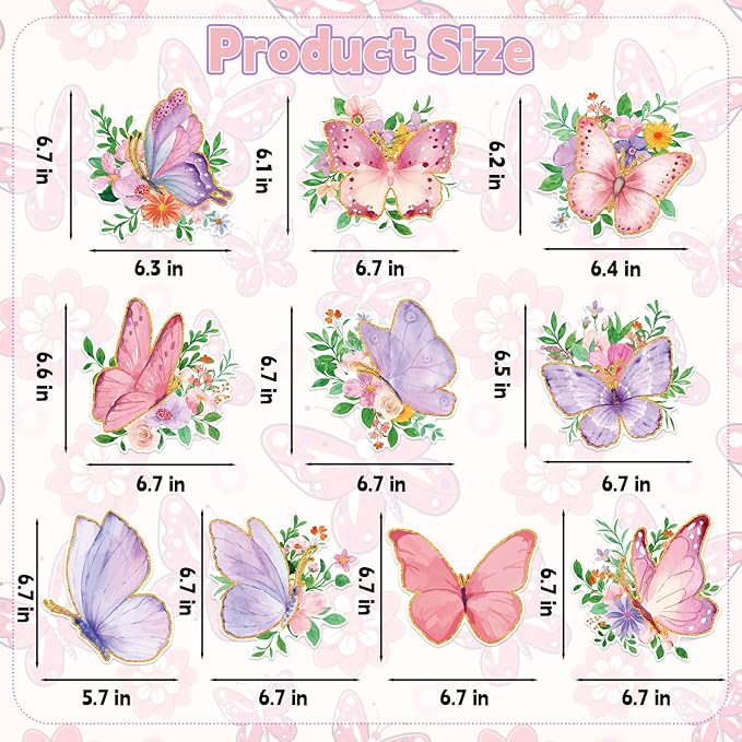 48Pcs Spring Butterfly Hanging Swirl Decorations, Watercolor Butterfly Ceiling Hanging Swirls Spring Party Hanging Swirls Streamers for Birthday Wedding Garden Tea Party Decor Supplies