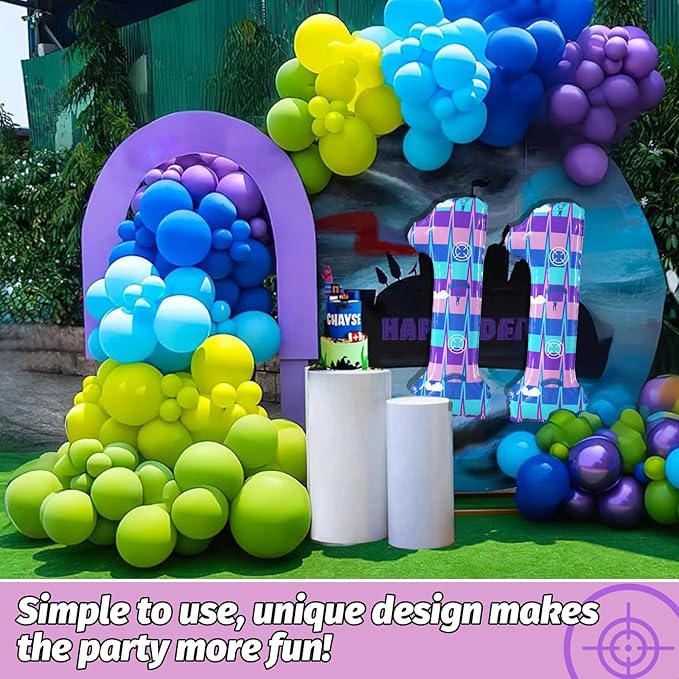 40 Inch Video Game Theme Number 11 Balloons Large Birthday Party Number Balloons Piñata Gaming for Kids Battle Boys Birthday Party Decoration Supplies